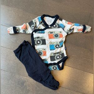 Kickee Pants Multicolor Camera Print Newborn Outfit